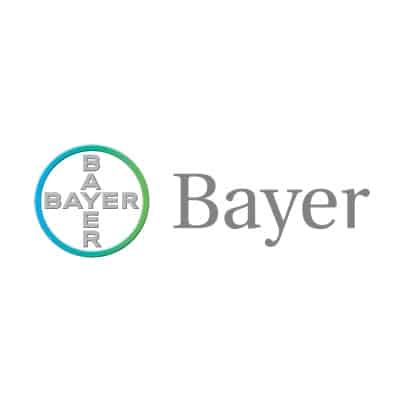 full-color Bayer logo on white background in square layout