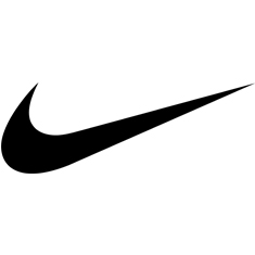 orange Nike swoosh graphic on white background in square layout