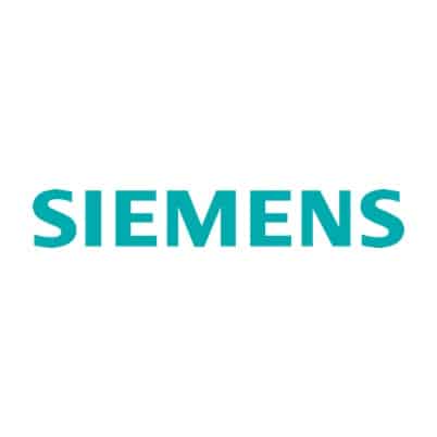 aquamarine Siemens logo on white background in square layout
