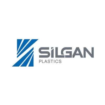 full-color Silgan Plastics logo in square layout on white background
