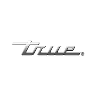 monochrome True logo on white background in square layout