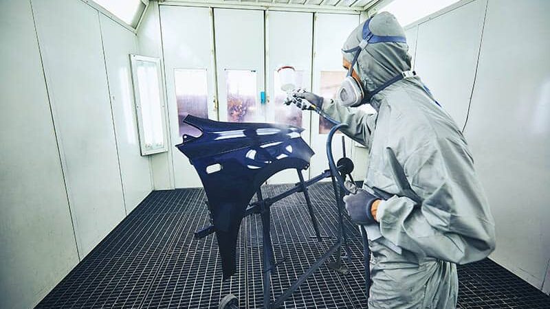 automotive paint booth dry ice blasting