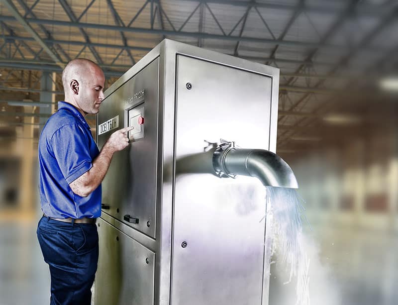 produzione di ghiaccio secco per la sabbiatura