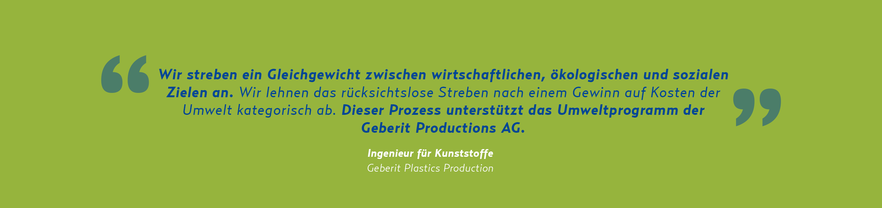 ESG-Quote - Geberit Kunststoffproduktion