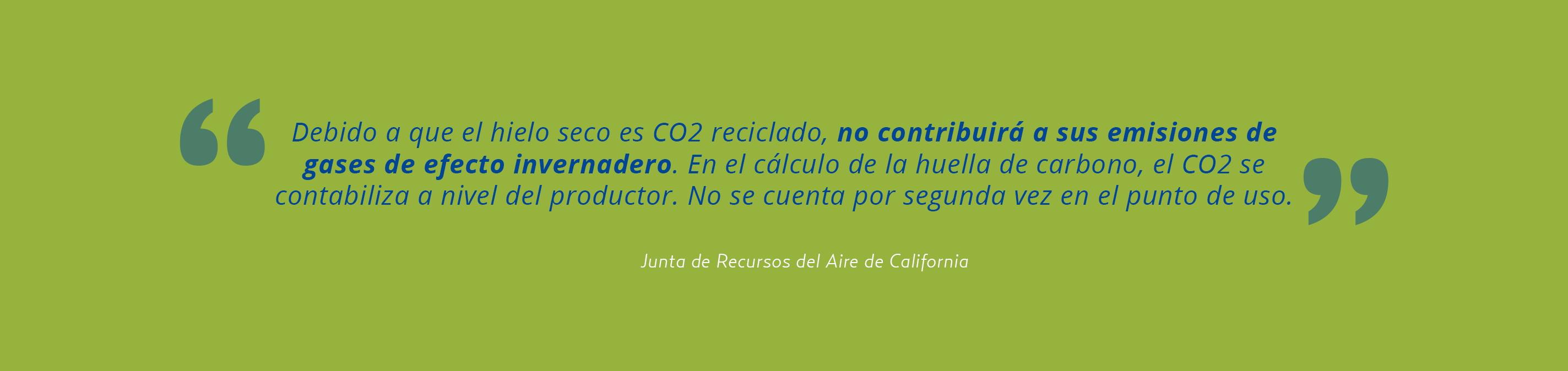 Sostenibilidad medioambiental del hielo seco - Junta de Recursos del Aire de California