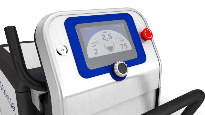 écran d'affichage d'une machine de projection de glace carbonique Aero2 PCS 60