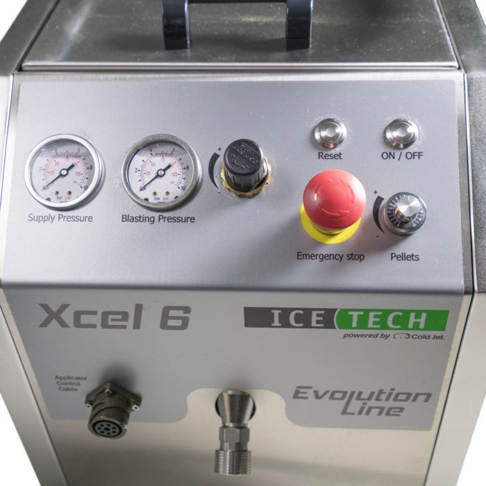 painel de controle da máquina de jateamento de gelo seco IceTech Xcel 6